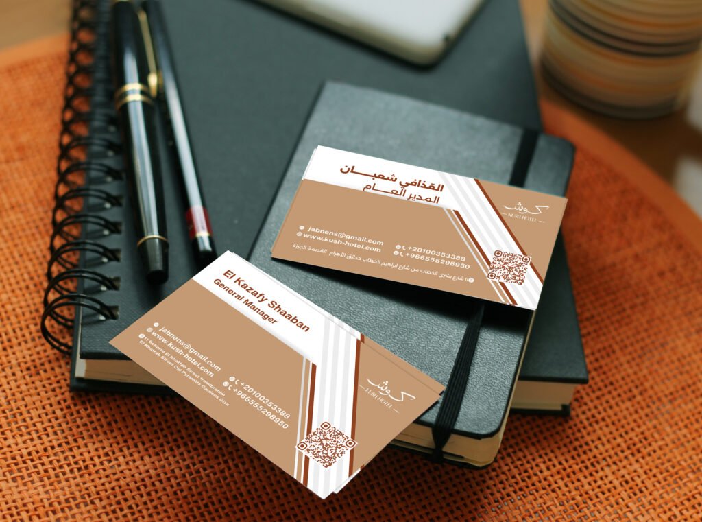 Printo Kush Hotel — Luxury Brand Identity & Visual System Premium hospitality business card and corporate stationery design for Kush Hotel
